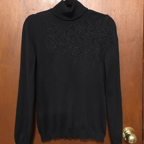 Boston Proper black turtleneck sweater - Picture 3 of 6
